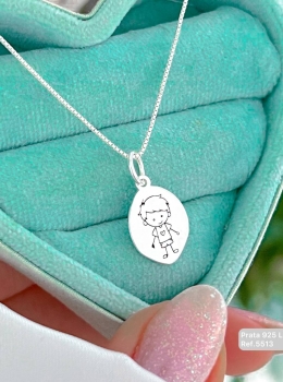 Pingente Filho Menino Prata 925 Detalhado